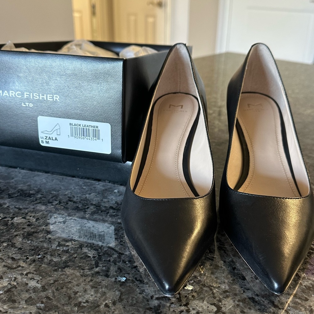 Marc Fisher Black Leather Heels